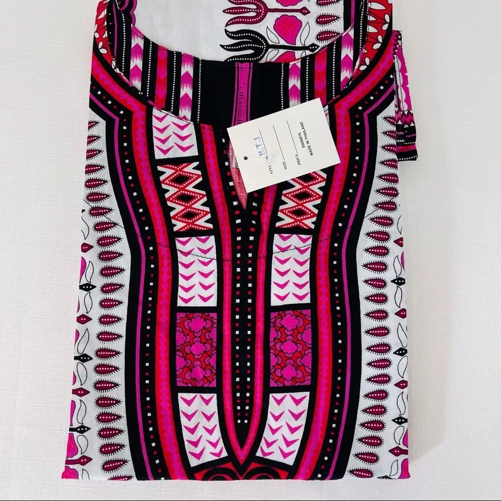 🌟🌟SOLD🌟🌟BRIGHT and BOLD short sleeve 100% COTTON graphic print floral shirt - Picture 7 of 8